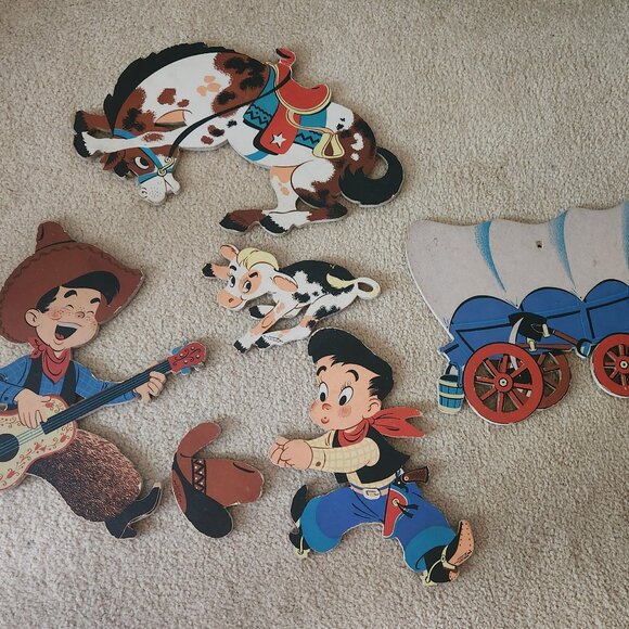 Vintage Nursery Wall Decor Cowboy- Dolly Toy Company - Picture 1 of 6
